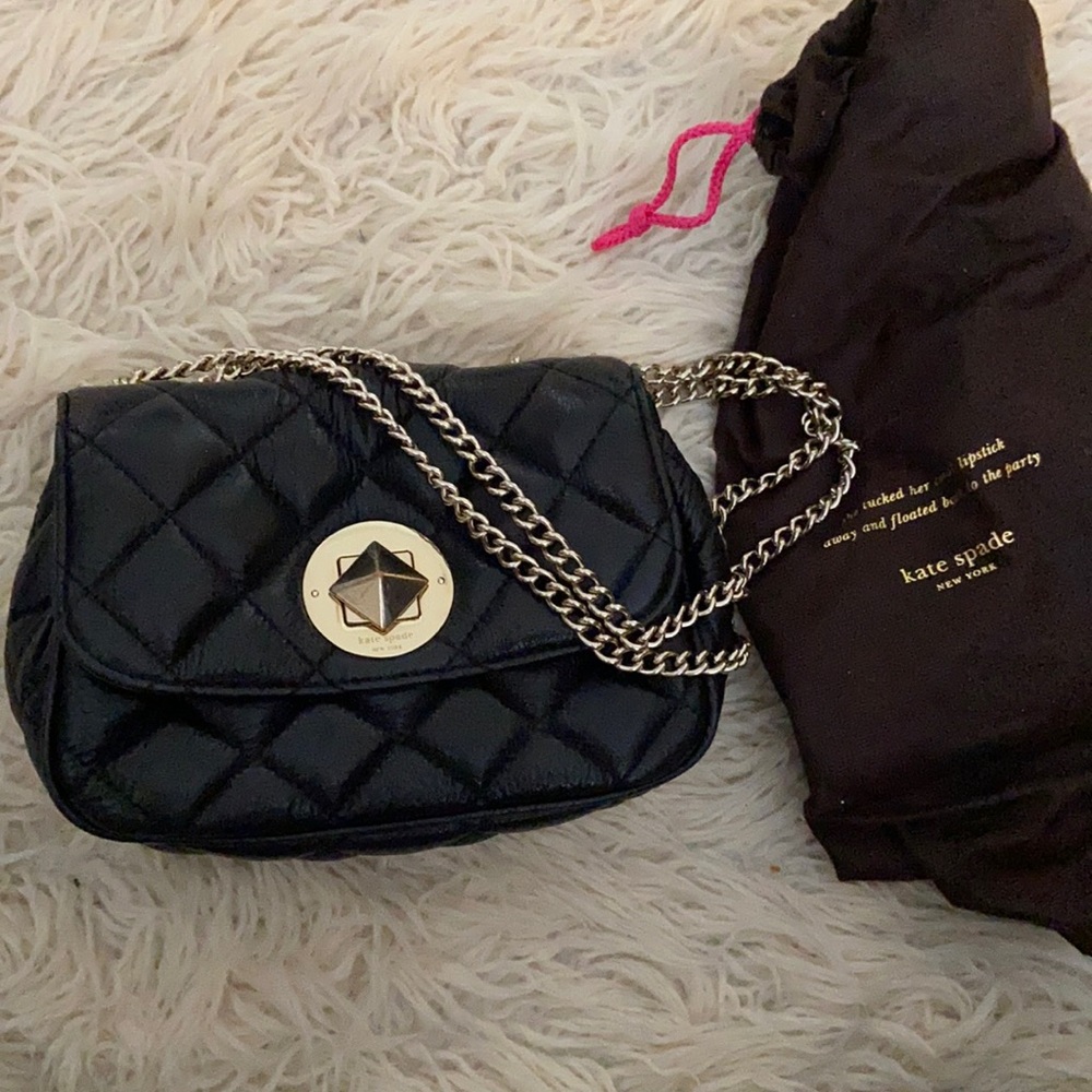 Kate Spade Black Leather back with gold chain